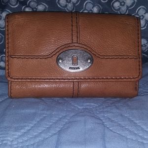 Fossil maddox chestnut trifold wallet